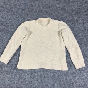 Tory Burch Sweater Womens Small S White Ivory Textured Wool Blend Soft‎ Comfort